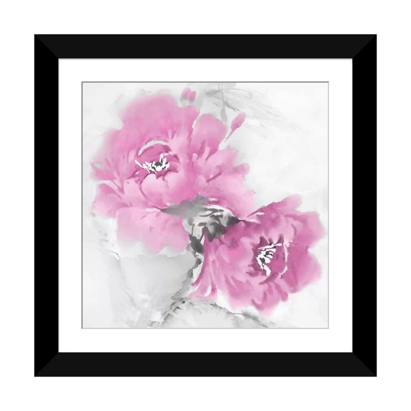 «Flower Bloom in Pink I» par Jesse Stevens, reproduction sur toile tendue sur châssis, H 16 po x l 16 po x P 1 po, Blanc