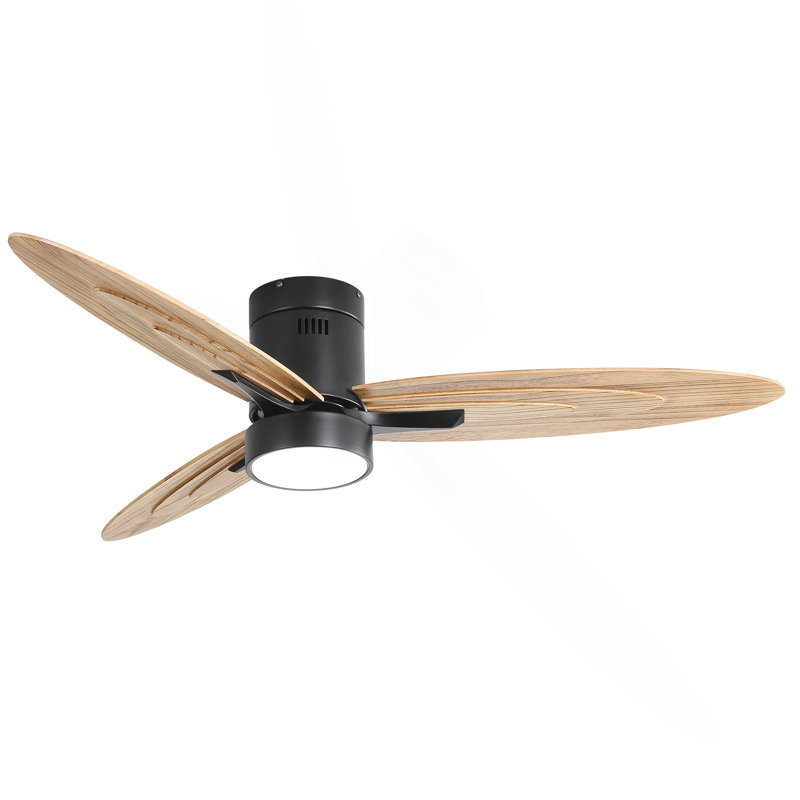 56 Inch Modern Design Flush Mount Ceiling Fan With Light And Remote Control