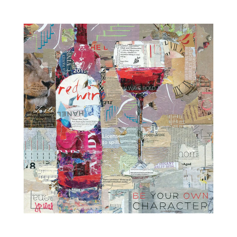 Vin rouge - reproduction sur toile tendue, H 12 po x l 12 po x P 0,75 po