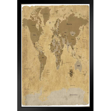 Wood Magnetic Poster Holder 18 Without Poster Black Hanger Frame for World  Map Picture Photo Painting