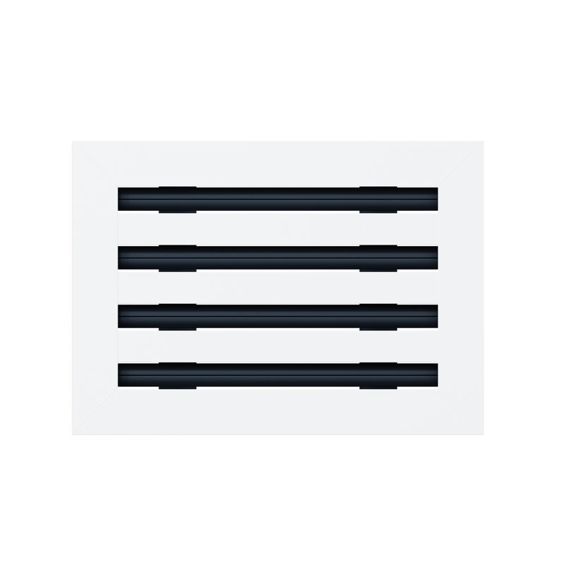 Grille de registre décorative pour mur et plafond en métal blanc mat, L 12 po x l 8 po