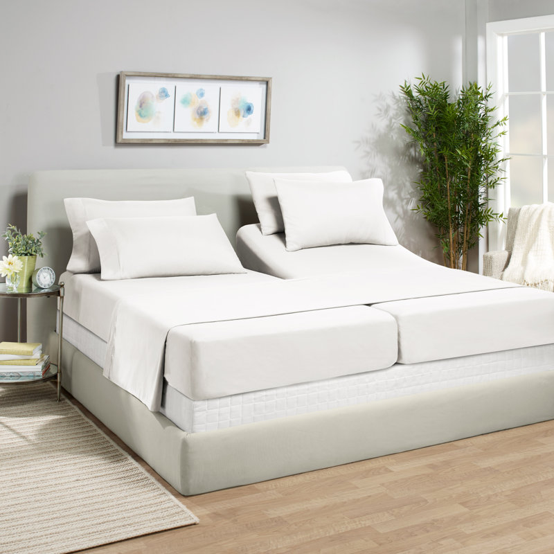 Ensemble de draps luxueux en microfibre, Blanc, Double