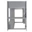 Lit mezzanine simple en bois avec bureau et DEL, grand rangement, portemanteau suspendu, bureau gris, éclairage à DEL, crochet de rangement,