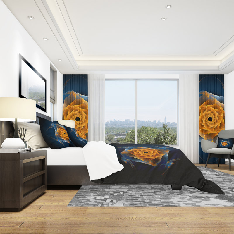 Blue Nautilus Shell Pattern - Abstract Duvet Cover Set - Microfiber Polyester, Twin Duvet Cover + 1 Sham