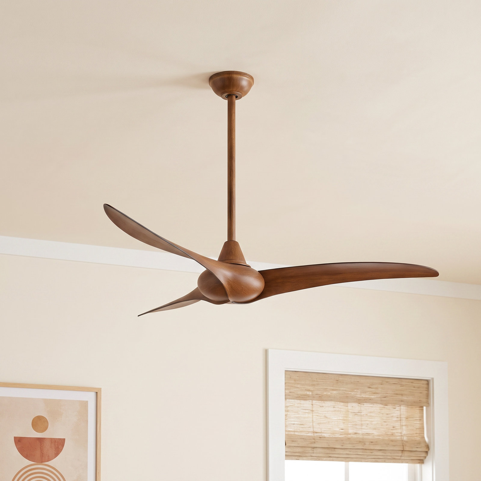 Wave 52" Ceiling Fan, Distressed Koa
