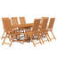Jamayra 8 - Person Acacia Solid Wood Patio Dining Set Extendable and Umbrella Hole Included Oval Table-256153021