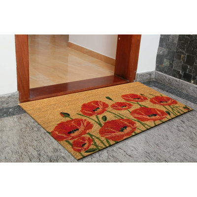 Hadebrand Non-Slip Floral Outdoor Doormat