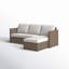 Canapé modulaire en rotin avec coussins 2 pièces Breesha