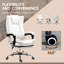 Fauteuil de bureau blanc à massage avec chauffage sélectif et pour différentes parties du corps