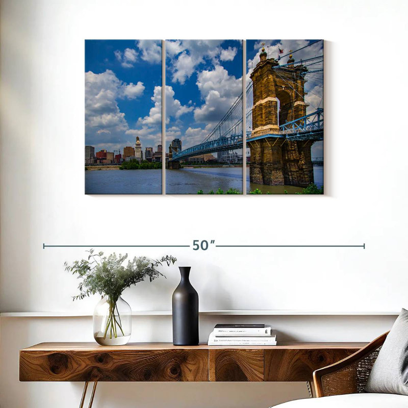 John Roebling Bridge Skyline, 24" H x 38" W