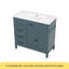36" Bathroom Vanity With Sink, Blue Bathroom Cabinet With Drawers, Solid Frame And MDF Board, One Package-116353004-116353005