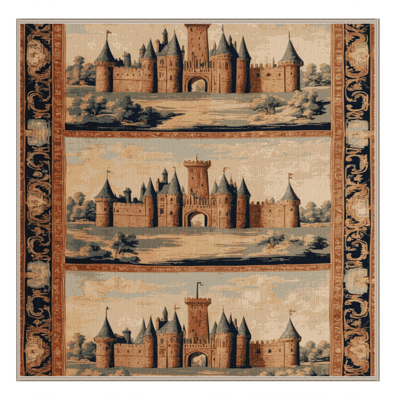 Tapis brun français lavable à la machine, Carré 3 pi