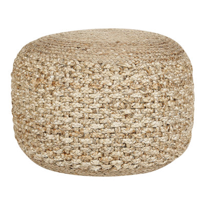 Brogdon 50cm Wide Round Solid Colour Pouffe Ottoman