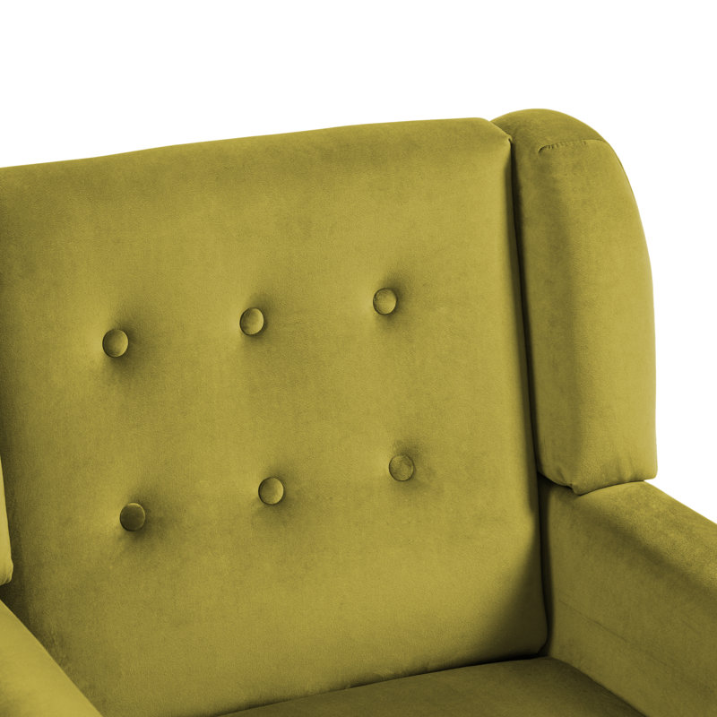 Jaqueze 73.4 Cm Wide Tufted Armchair, Green Velvet