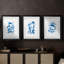 Blue Breeze I - reproduction encadrée sur mesure de qualité supérieure mate - 3 pièces-839417409