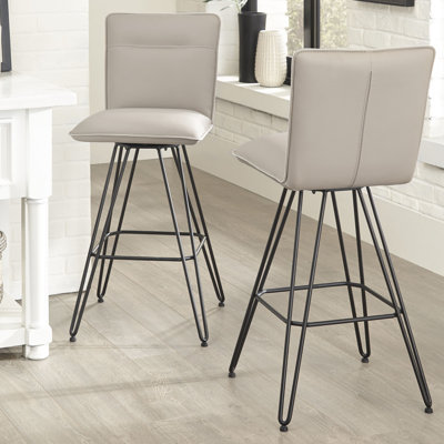 Vangorder Swivel Upholstered Counter Stool with Stainless Steel Frame
