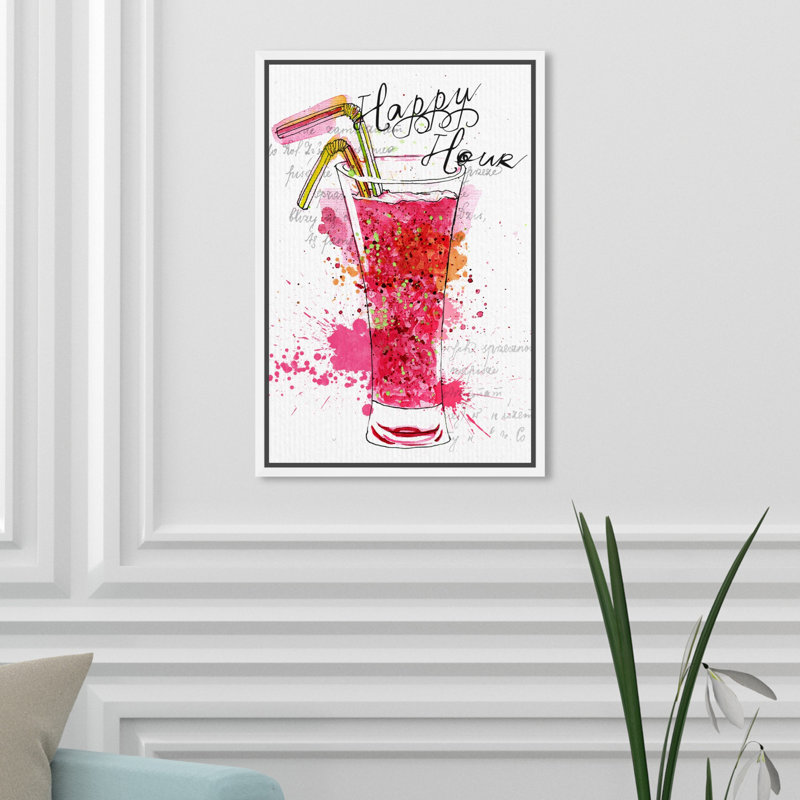 Boissons et spiritueux, impression sur toile, Cadre blanc, H 45 po x l 30 po x P 1,5 po