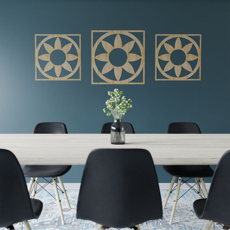 Blume Wood Fretwork Pierced Ceiling Medallion, Hickory, 40" H x 40" W x 0.25" D