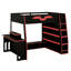 Space-Saving Loft Bed Featuring Desk, Multiple Shelves-1639200650