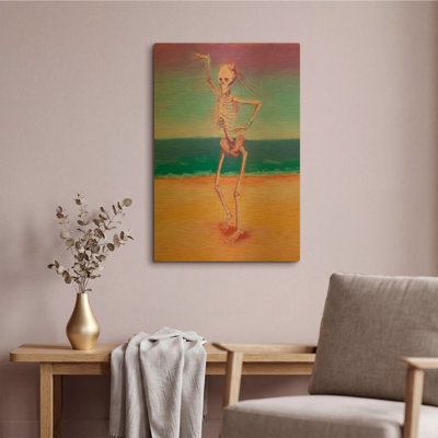 « Skelly Dancer IV » de Marie Marfia, tableau en métal doré, 40,6 cm x 61 cm