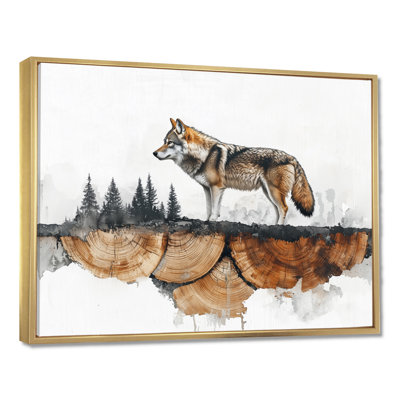 Loup, gardien de la forêt I - loup, art mural