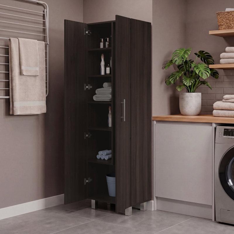 Armoire de rangement utilitaire Nala, Noyer teint