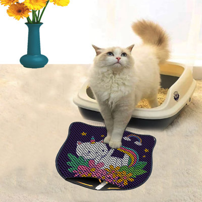 Durable Cat Litter Mat, 15.7 x 19.7 inches | 50% PVC / 50% Polyester, Machine Washable & Vacuum Friendly | Perfect for Easy Cleanup, Non-Slip Design to Keep Your Home Clean & Fresh, Ideal for Pet Owners