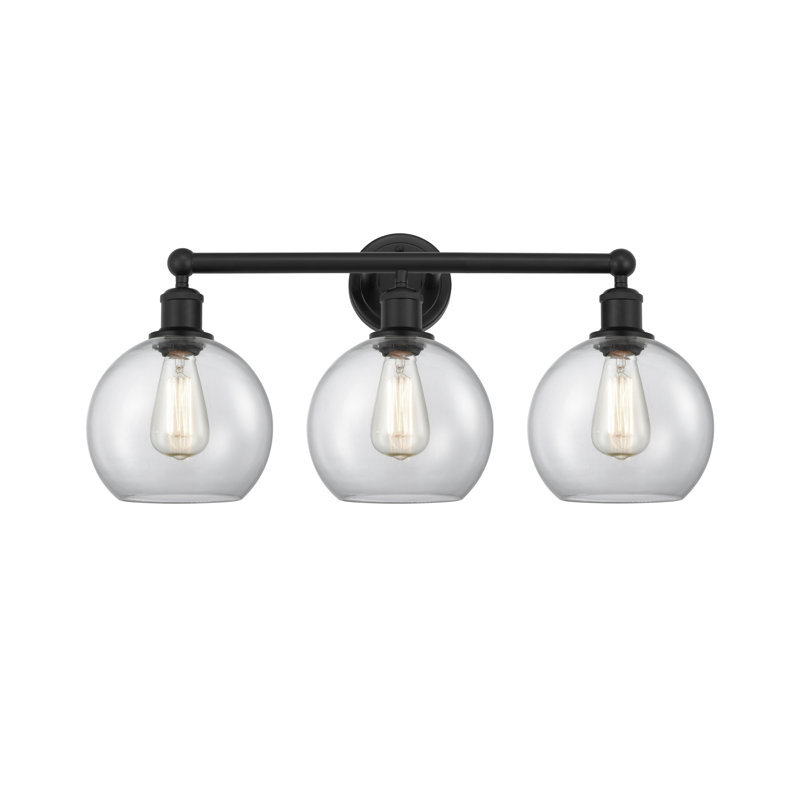 Ellington 3 - Light Dimmable Vanity Light, Clear, Matte Black