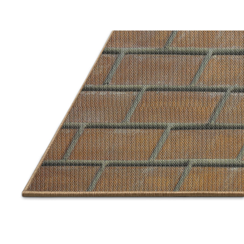 Tapis de zone brune à motifs, Rectangle 7 pi x 10 pi
