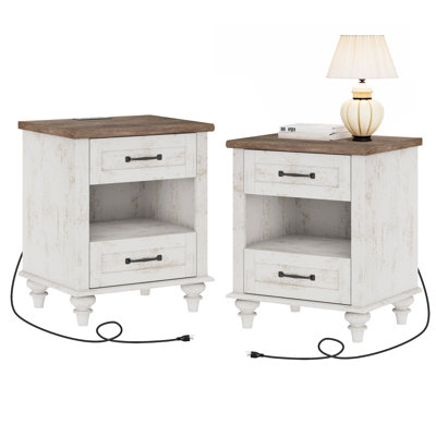 Endymion - Drawer End Table Set and Built-In Outlets