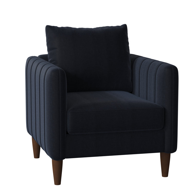 Fauteuil en polyester de 33 po de largeur Kaveen, Espresso, Indigo Entice