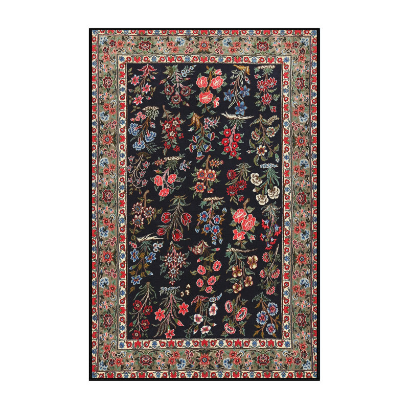 Tapis bleu/rose/brun traditionnel Psomas, Rectangle 6 pi x 9 pi