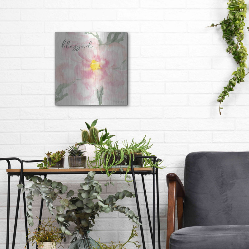 «Floral Blessed» par Cindy Jacobs, art mural en métal, H 12 po x l 12 po