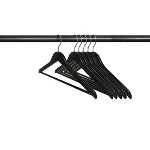 18 Black Plastic Concave Suit Hanger with Wide Shoulders (with Lockin