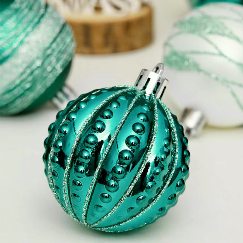 Ensemble de 30 boules incassables 30 pièces, Vert / argenté