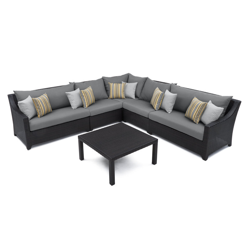 Deco 6 Piece Setting Group with Cushions, Charcoal Grey Sunbrella®