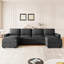 Canapé modulaire convertible avec deux chaises longues de rangement et ports USB-710618077
