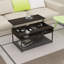 Table basse à plateau relevable 39 po avec tablette de rangement rustique industrielle pour le salon (gland)-1931672720