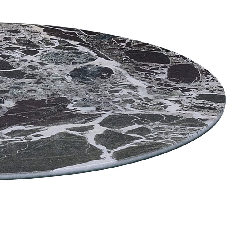 Table de bout Circa 17,5 po avec plateau en marbre texturé Circa, Noir, Noir