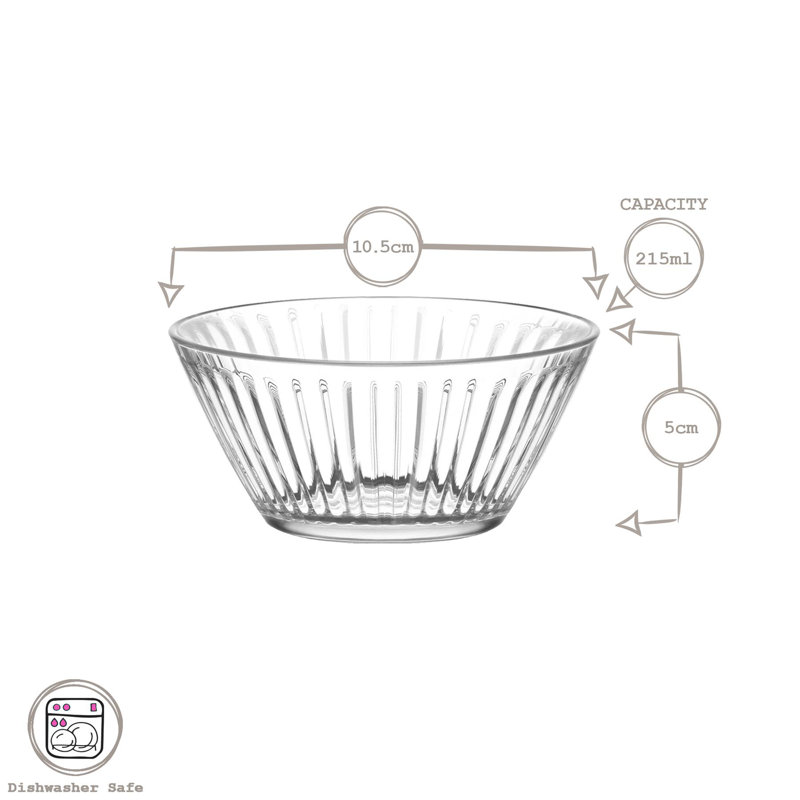 LAV Hestia Glass Snack Bowls - 10.5cm - Pack of 12