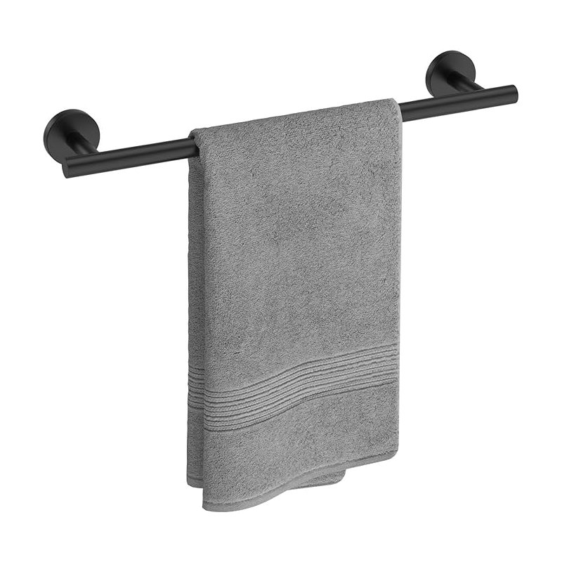 Barre à serviettes noire mate, Noir, noir, noir, noir, H 3 po x L 18 po x P 2 po