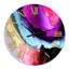 Watercolor Waves of Mauve, bleu et jaune - Horloge murale moderne-73078642