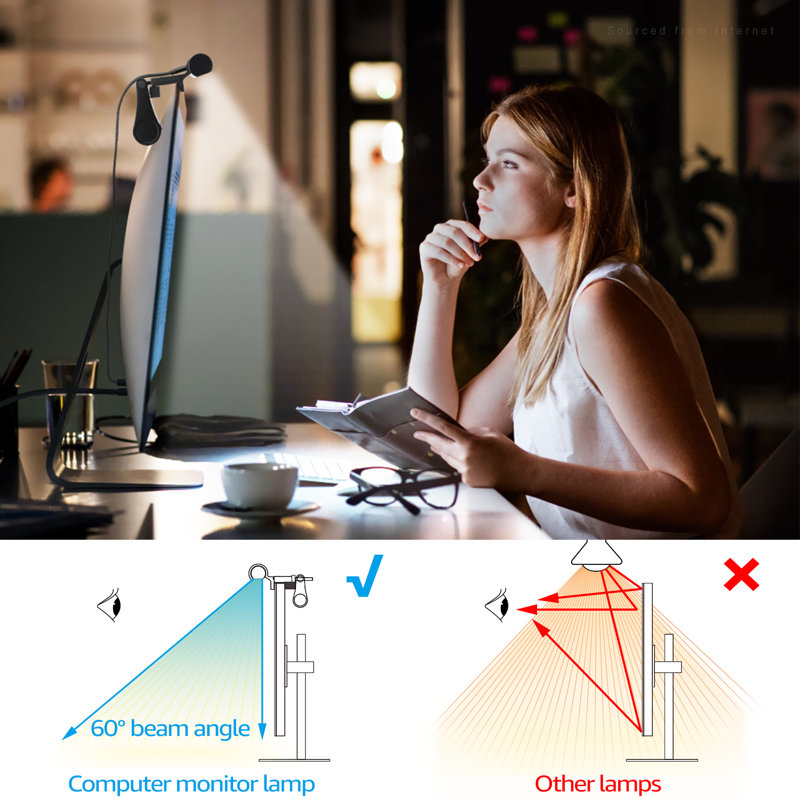 Scribe 15" LED Monitor Light Bar, Auto-Dimming USB Desk Lamp for Home Office