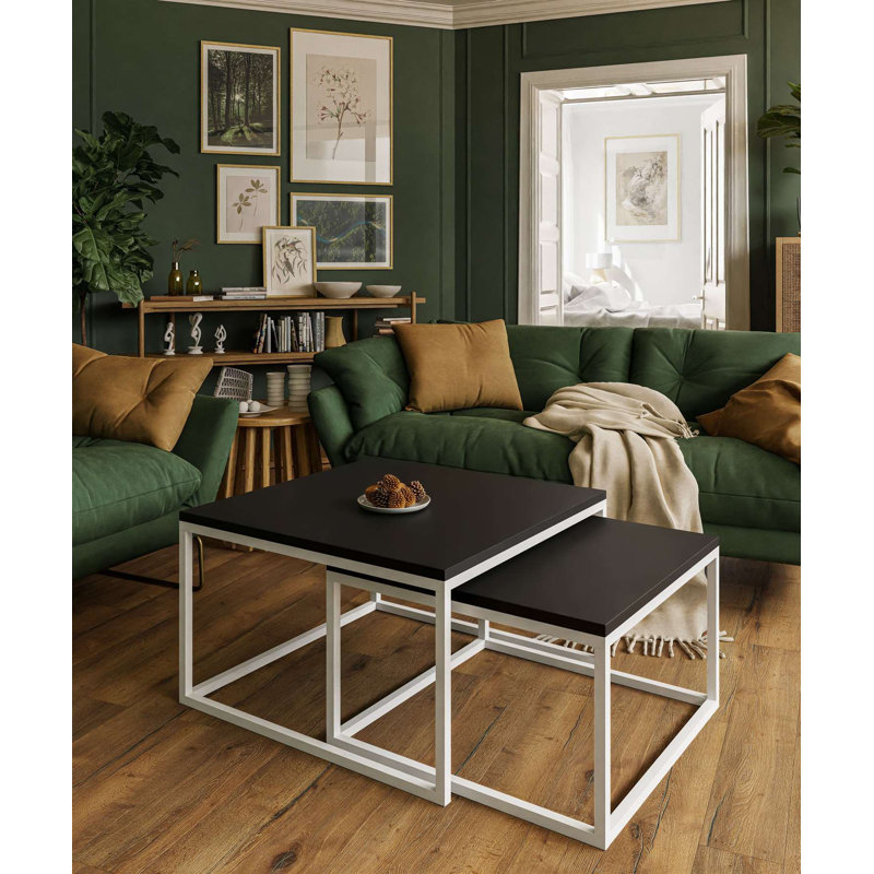 Coffee table Yoshi 2in1 white/black matt, Black /White Matte
