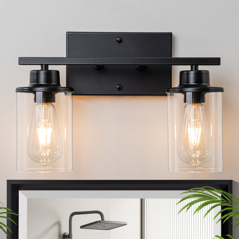 Éclairage pour meuble-lavabo à 2 lumières à intensité variable Addam, Noir