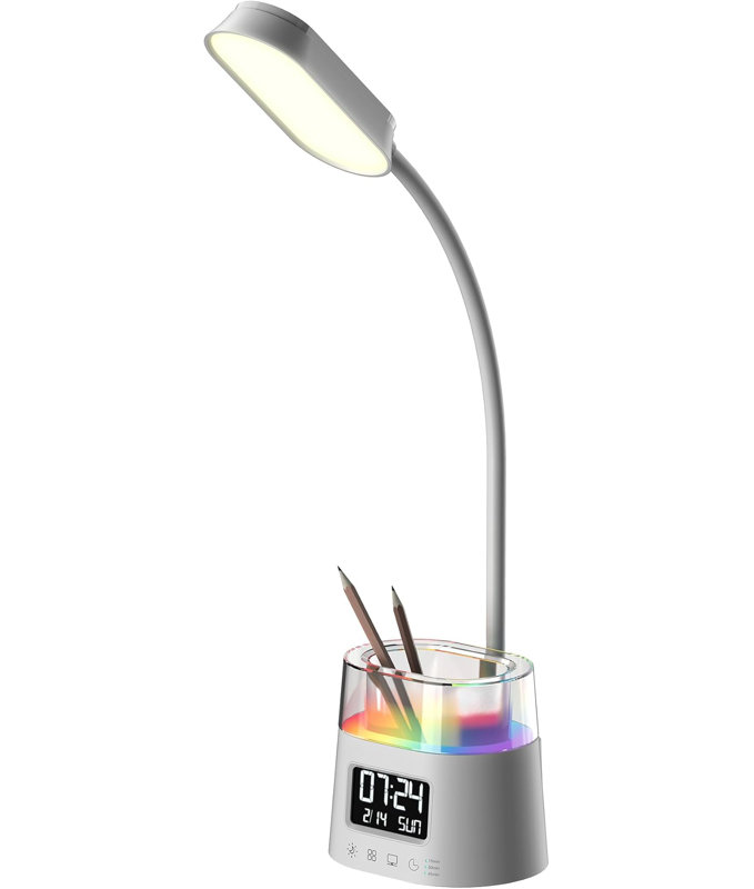 Lampe de bureau DEL à col de cygne flexible - 23 po flexible, multifonctionnelle et moderne