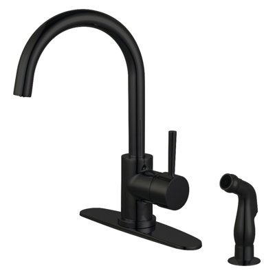 Kingston Brass Concord Single-Handle Deck Mount Kitchen Faucet with Side Sprayer
