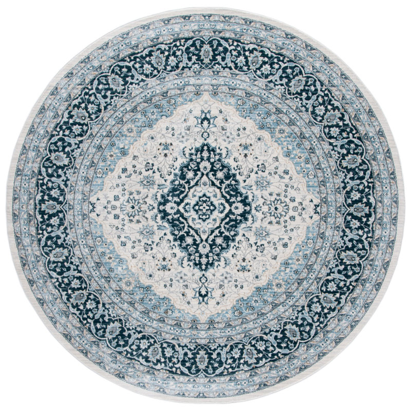 Delmer Performance Oriental Rug, Round 6'7"