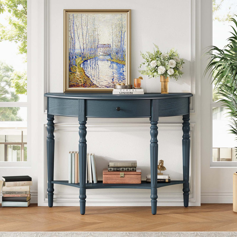 Console avec tiroir et tablette Farmhouse, Navy