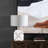 27" Resin Table Lamp With Gray Shade